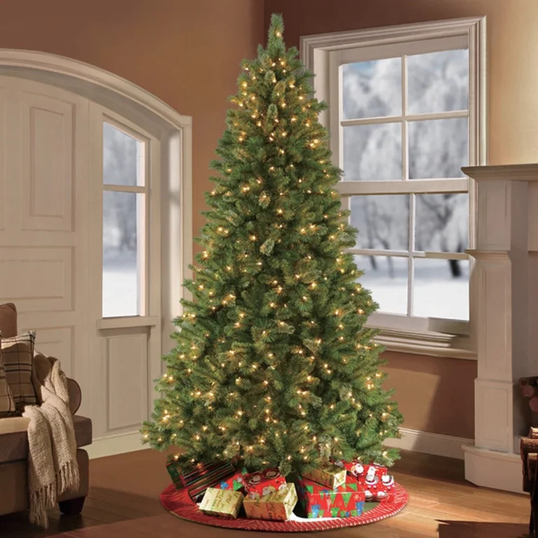 Puleo International 7.5 Pre-Lit Teton Pine Artificial Christmas Tree with 600 Clear UL-listed Lig... | Walmart (US)