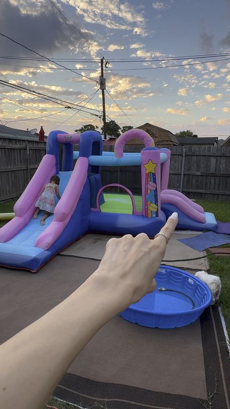 I know this may seem like a random post but we bought this bounce house for Charli’s 2nd bday and she’s now 4.5 and it’s still in good condition. It was the same price as renting one so we definitely got our money worth on it! You can see the size of it compared to her on it but it great for a few small kids. And we even get in with her and it’s fine. We don’t jump but we stand and play on it with her and even slide! It’s a great summer buy for the kids! 

#LTKKids #LTKVideo #LTKParties