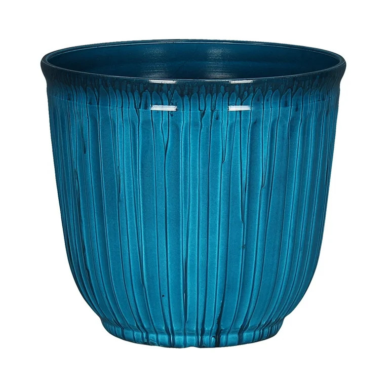 Better Homes & Gardens Kamala Light Blue Resin Planter, 10.7in x 10.7in x 9.69in - Walmart.com | Walmart (US)