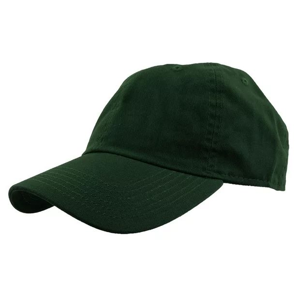 Falari Baseball Cap Hat 100% Cotton Adjustable Size Dark Green | Walmart (US)