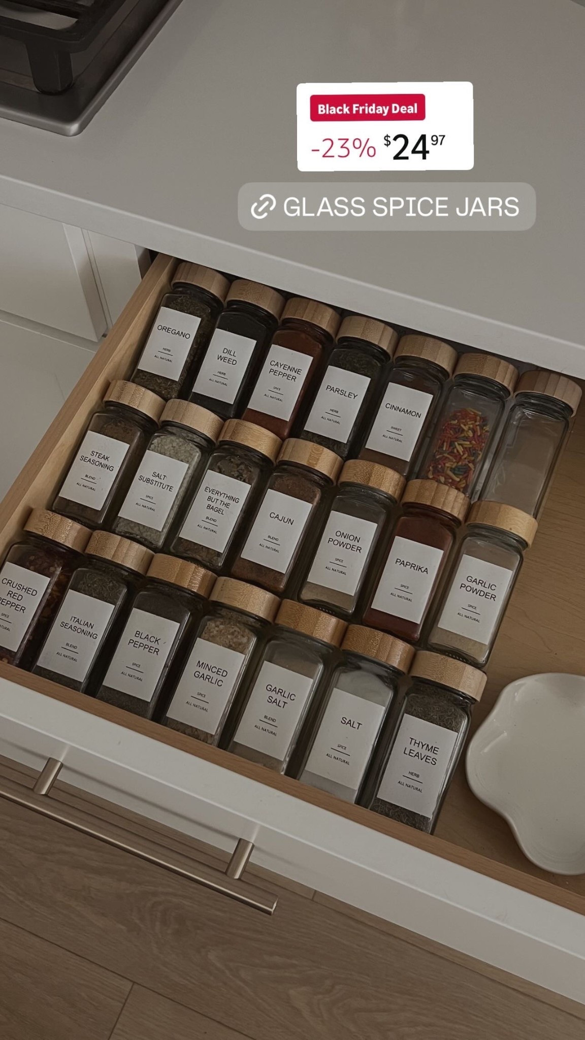 Amazon prime day deal - glass spice jars 

#LTKGiftGuide #LTKSaleAlert #LTKCyberWeek