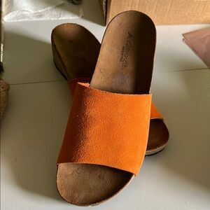 A. Giannetti Orange Sandals Suede Casual 8.5 | Poshmark