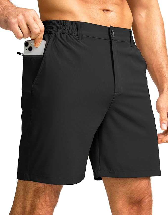 G Gradual Men's Casual Shorts 7" Lightweight Golf Shorts for Men Stretch with 3 Pockets Quick Dry... | Amazon (US)