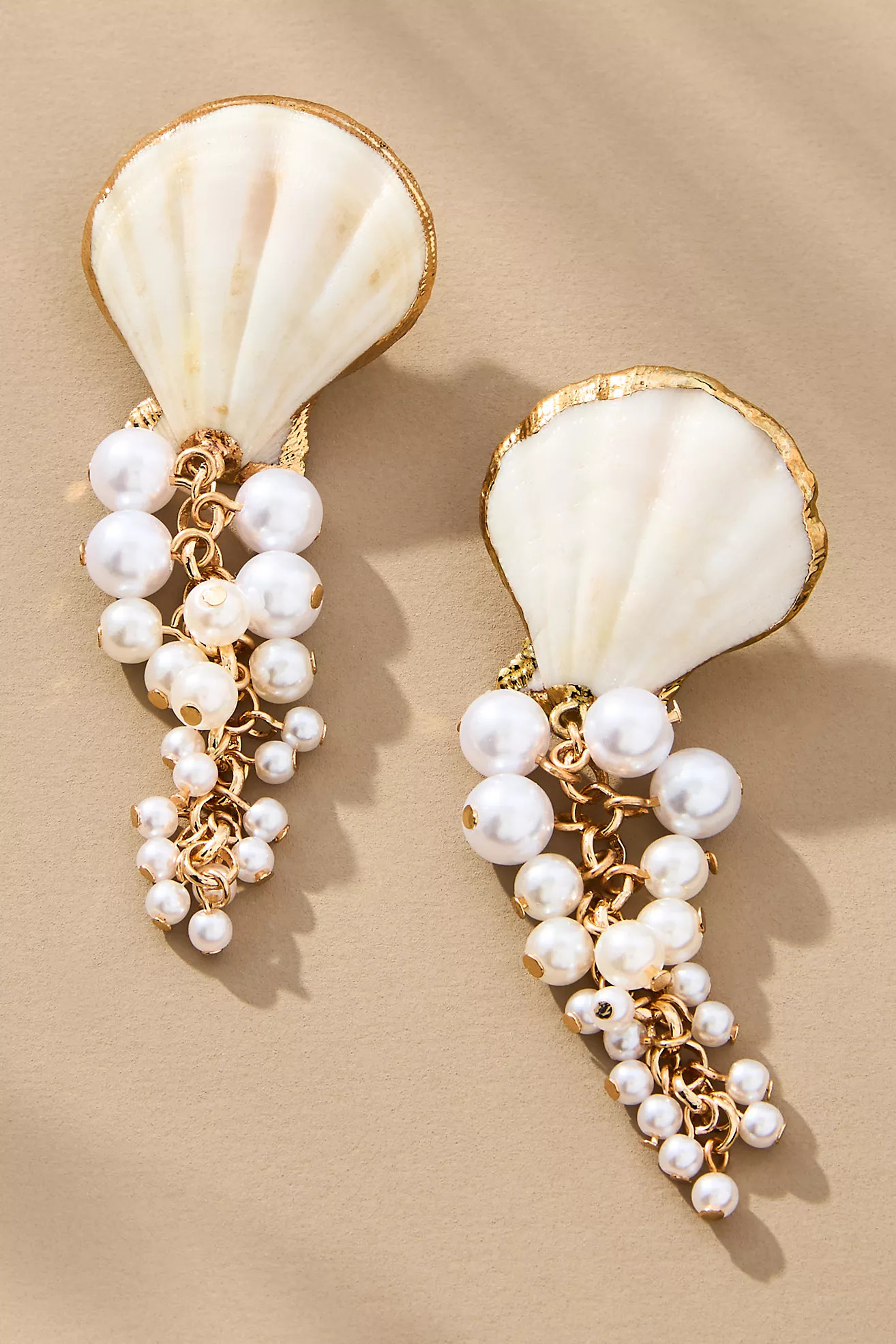 Shell Top Pearl Cluster Drop Earrings | Anthropologie (US)