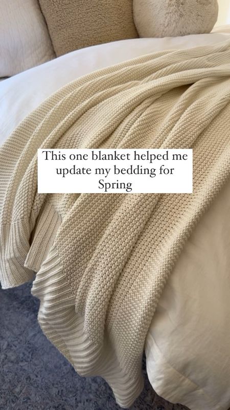 Spring bedding blanket // knit throw from Walmart …I LOVE this under $20 throw! It updated my bedding for spring perfectly. A very warm white/ivory color  

#LTKfamily #LTKVideo #LTKhome