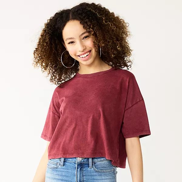 Juniors' SO® Solid Cropped Boxy Tee | Kohl's