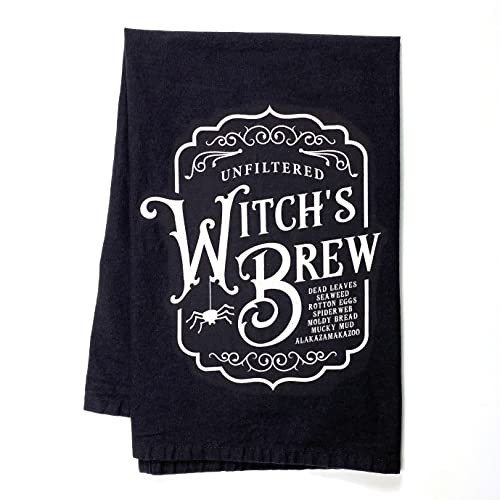 RubiaRojo Witch's Brew Halloween Kitchen Towel - Scary Decorative Dishcloth - Black Hand Tea Towel | Amazon (US)