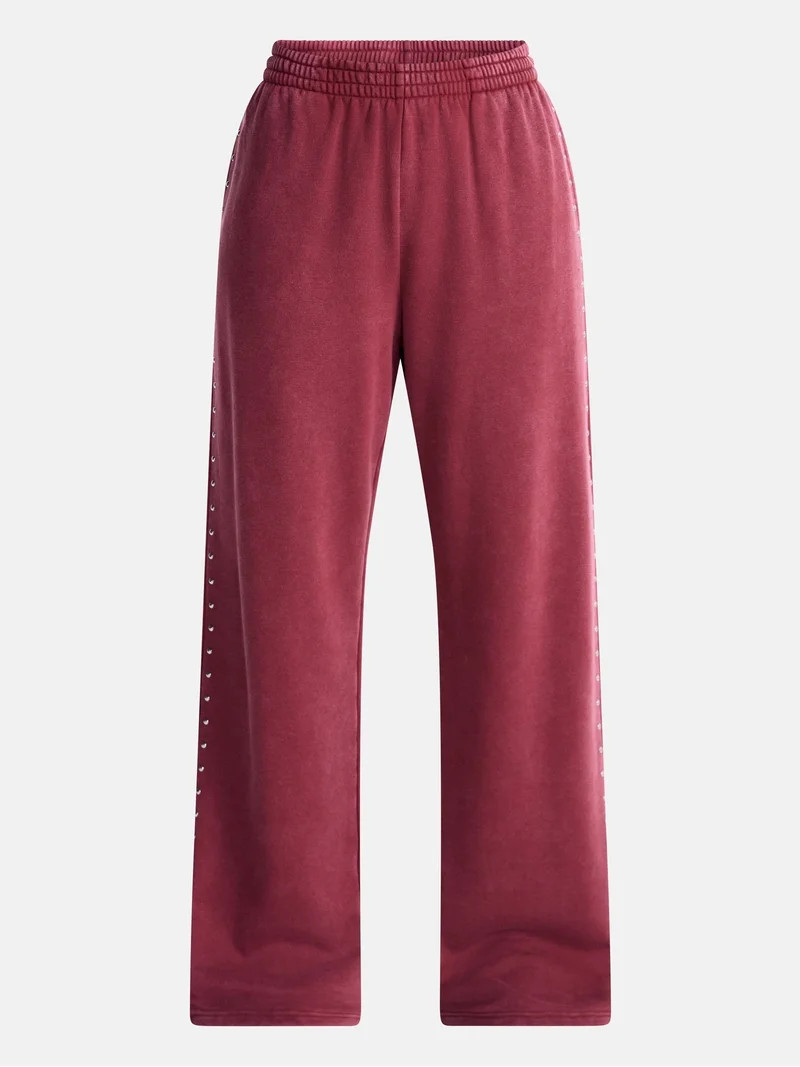 No Boundaries Mineral Wash Studded Sweatpants, 31" Inseam, Women's XXS-XXL | Walmart (US)