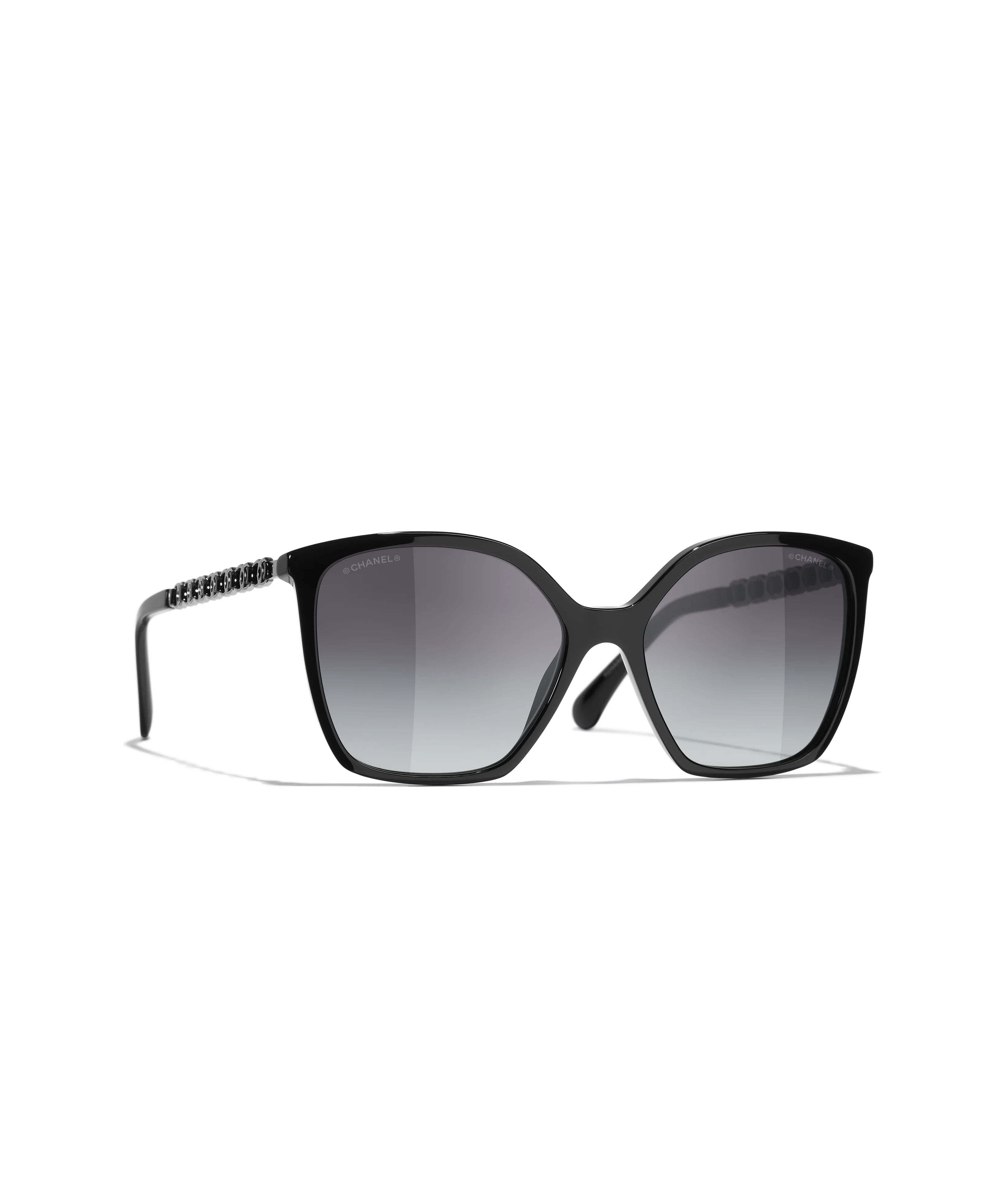 CHANEL Sunglasses: Square Sunglasses, acetate & calfskin — Fashion | CHANEL | Chanel, Inc. (US)