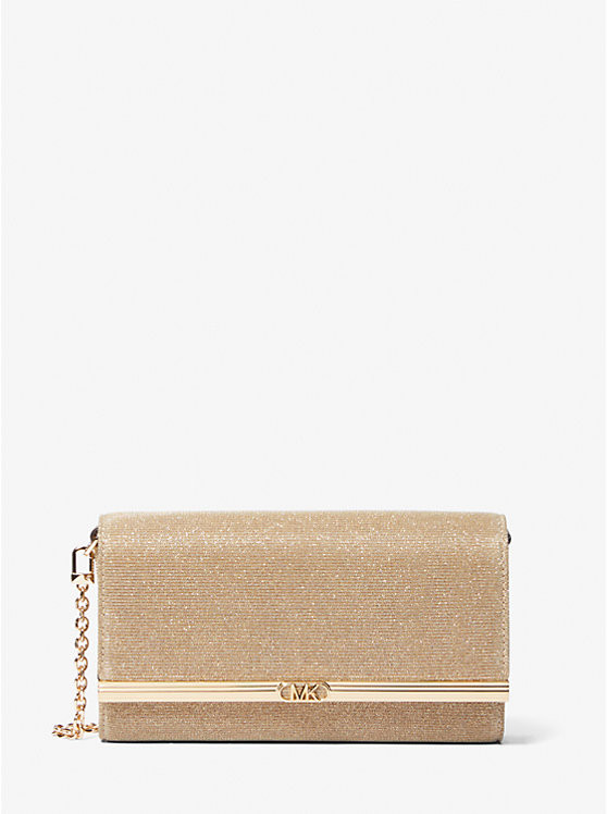 Mona Large Glitter Chain Mesh Clutch | Michael Kors US