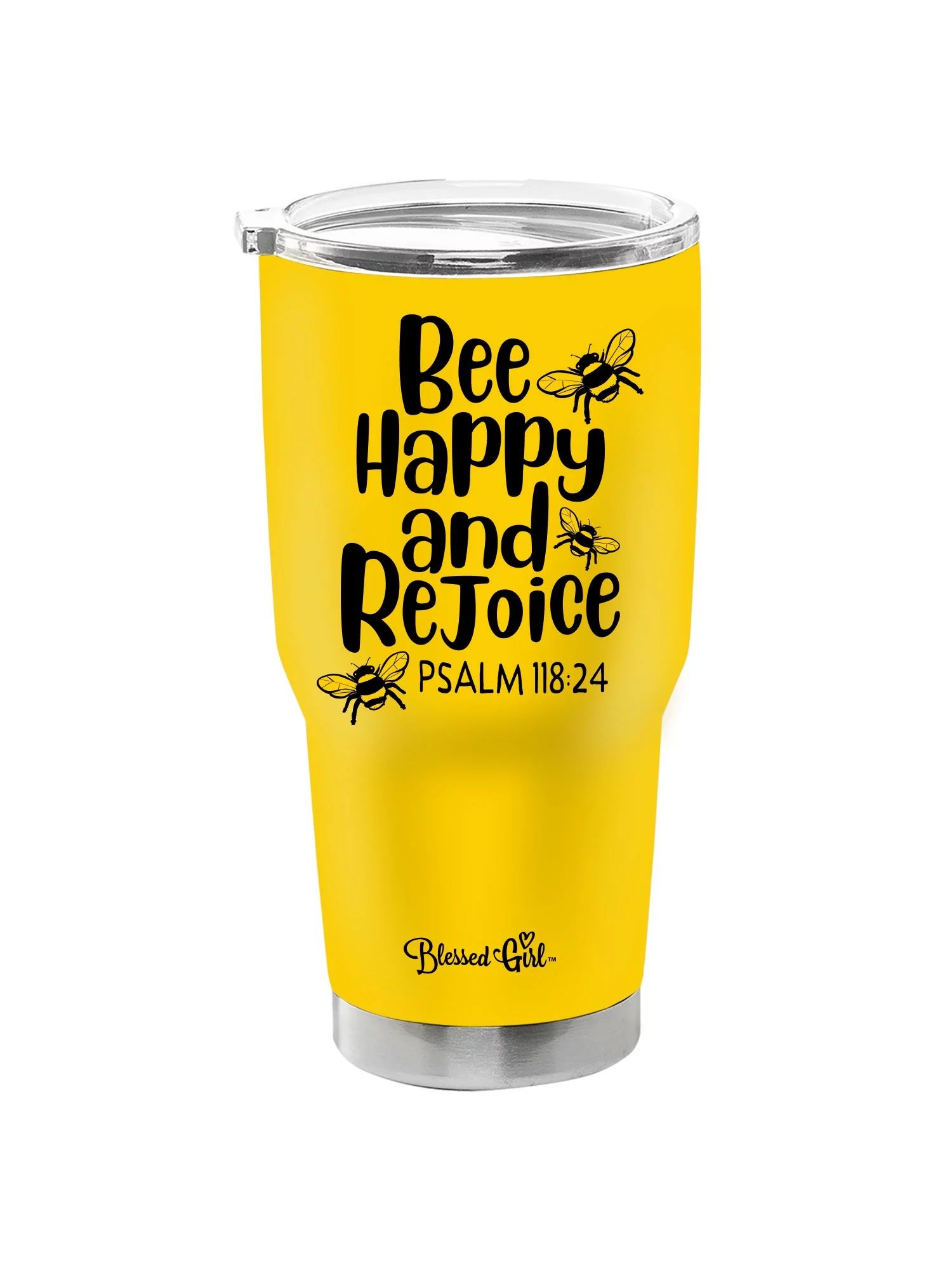 Blessed Girl 30 oz. Stainless Steel Tumbler - Bee Happy - Yellow - Walmart.com | Walmart (US)