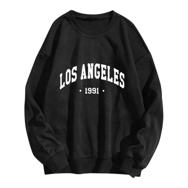 Women's Sweatshirts 2025 Los Angeles Sweatshirt Long Sleeve Crewneck Trendy Casual Pullover Tops ... | Walmart (US)