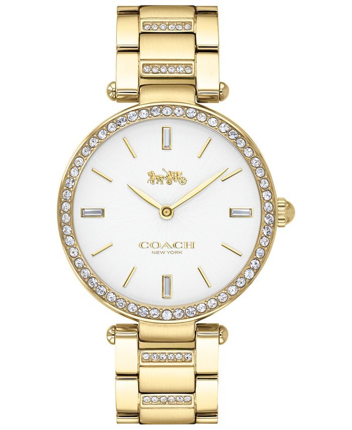 COACH Women's Park Gold-Tone Stainless Steel Bracelet Watch 34mm & Reviews - Macy's | Macys (US)