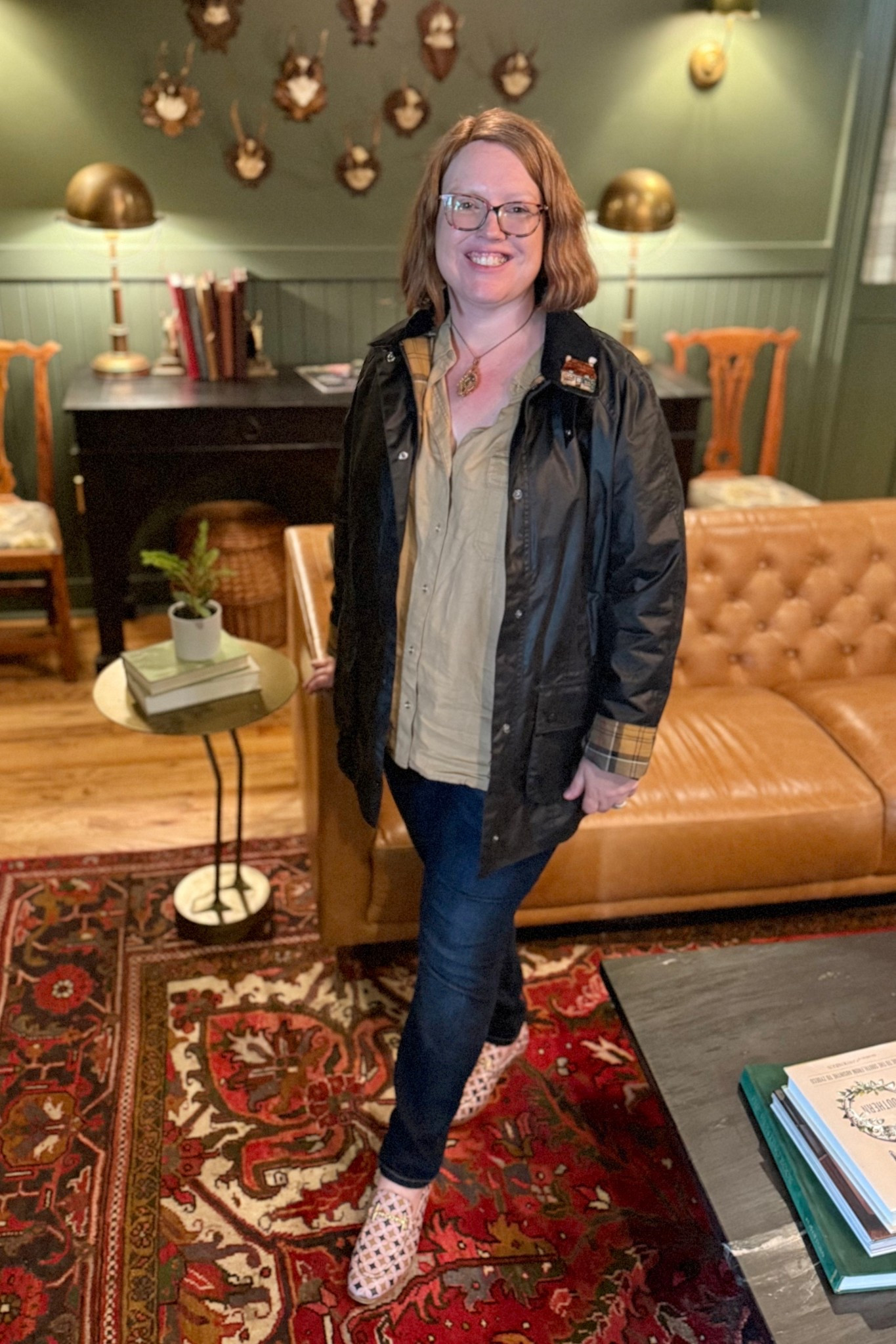 Here in Kentucky, we spend weekends going on bourbon distillery tours! I layered up with my new Barbour jacket since spring isn’t really here quite yet. The shirt I’m wearing is so soft and lightweight, a perfect piece to transition into spring and on to cooler summer evenings. #barbourjacket #springoutfit #countryclub 

#LTKMidsize #LTKOver40 #LTKPlusSize