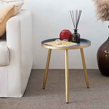 AOJEZOR Round End Table Ideal for Any Room, Metal Structure Side Tables Great For Living Room, Be... | Amazon (US)