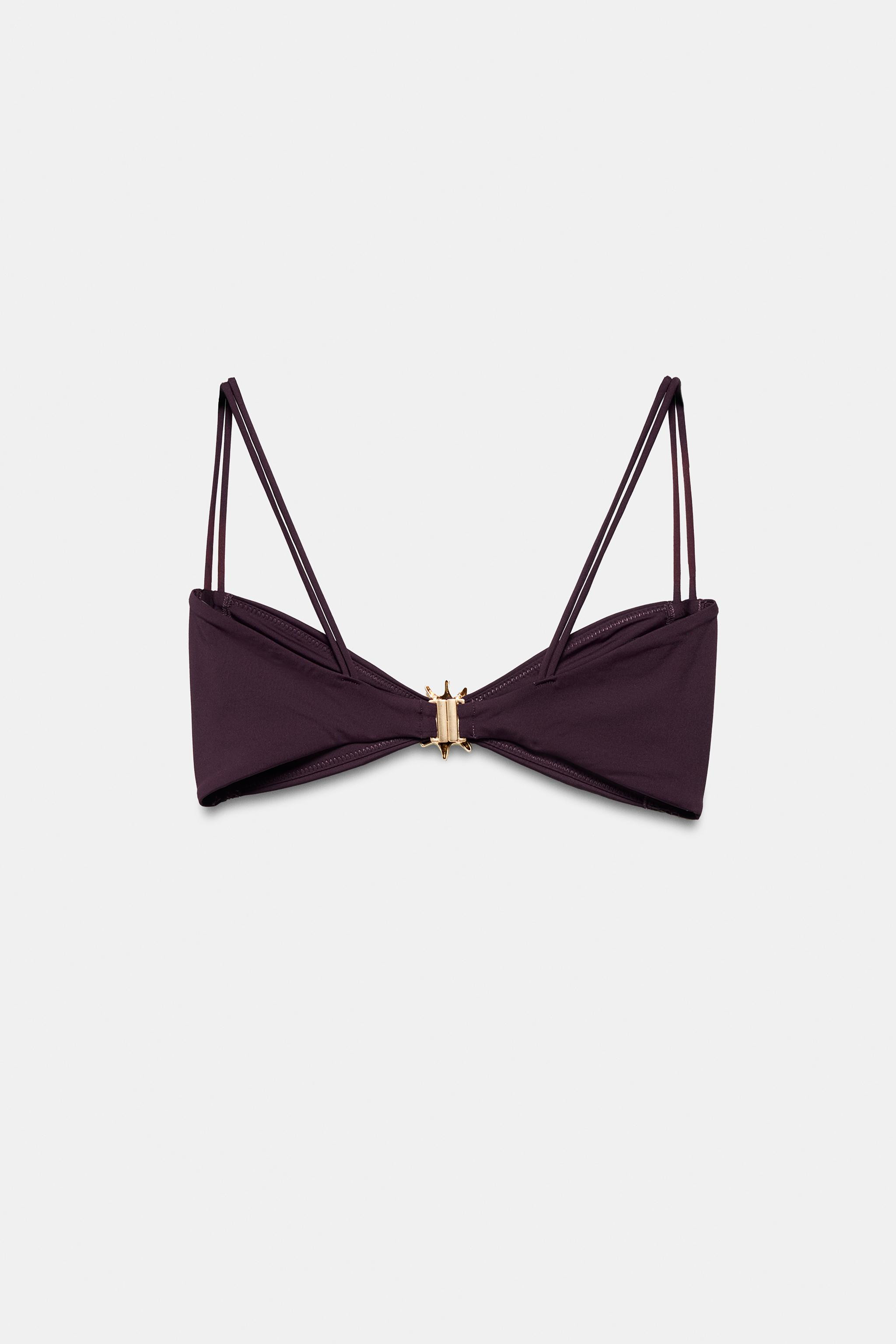 SHELL RUCHED BIKINI TOP | Zara US