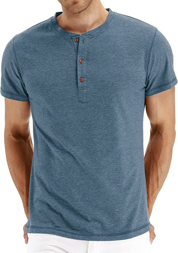 Sailwind Mens Henley Short/Long Sleeve T-Shirt Cotton Casual Shirt | Amazon (US)