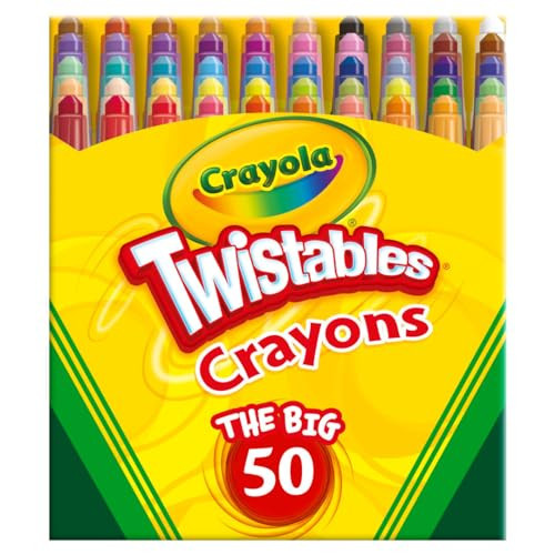 Crayola Mini Twistables Crayons for Kids (50ct) Stocking Stuffers & Holiday Gifts, No Peel Toddler Crayons for Coloring Books, Arts & Crafts Supplies, 3+ | Amazon (US)