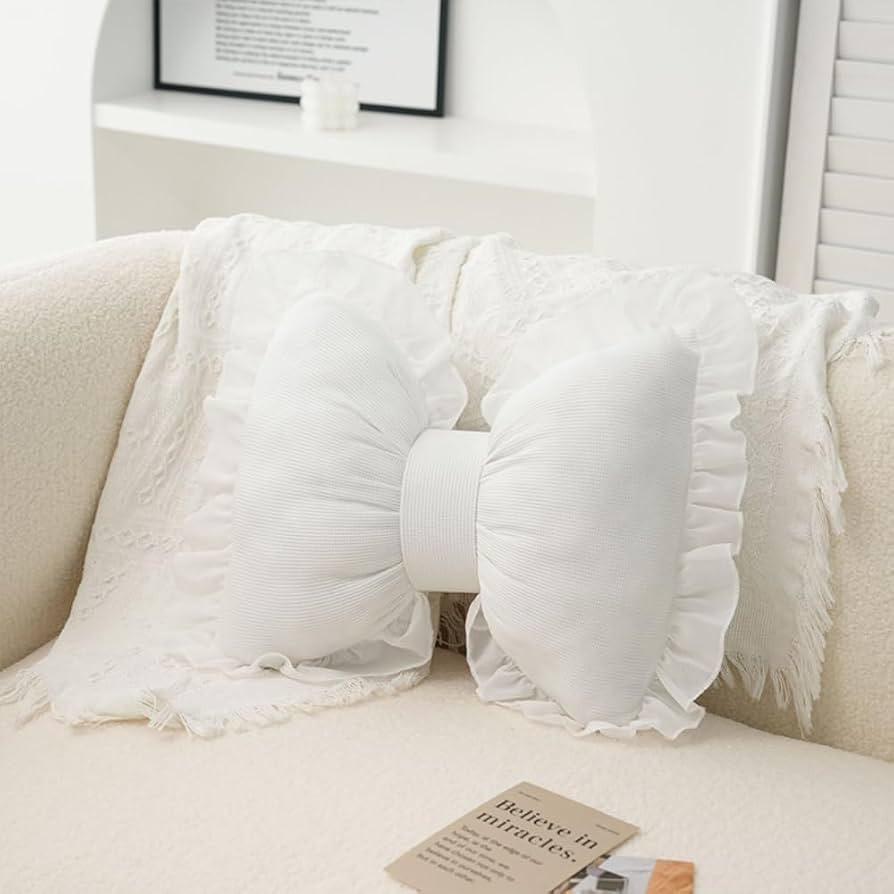 Bow Pillow Cute Bow Shaped Pillows Lumbar Pillow Home Decorative Bowknot Throw Pillow Cushion for... | Amazon (US)