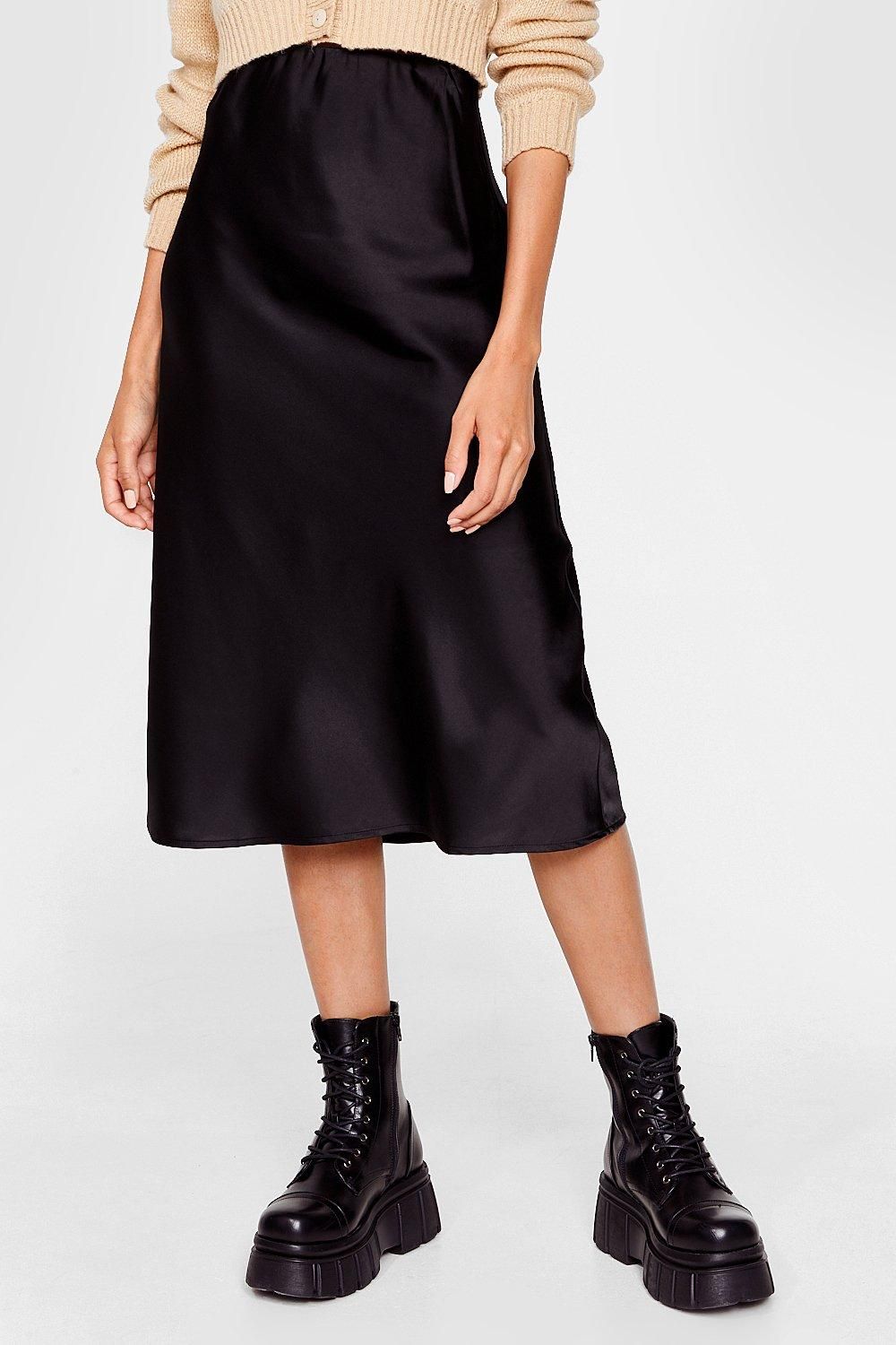 Just My Type Satin Midi Skirt | Nasty Gal (US)