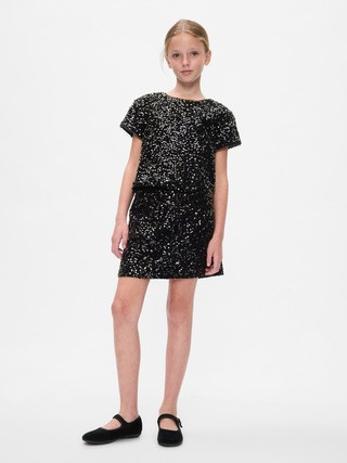Kids Sequin Velvet Mini Skirt | Gap (US)