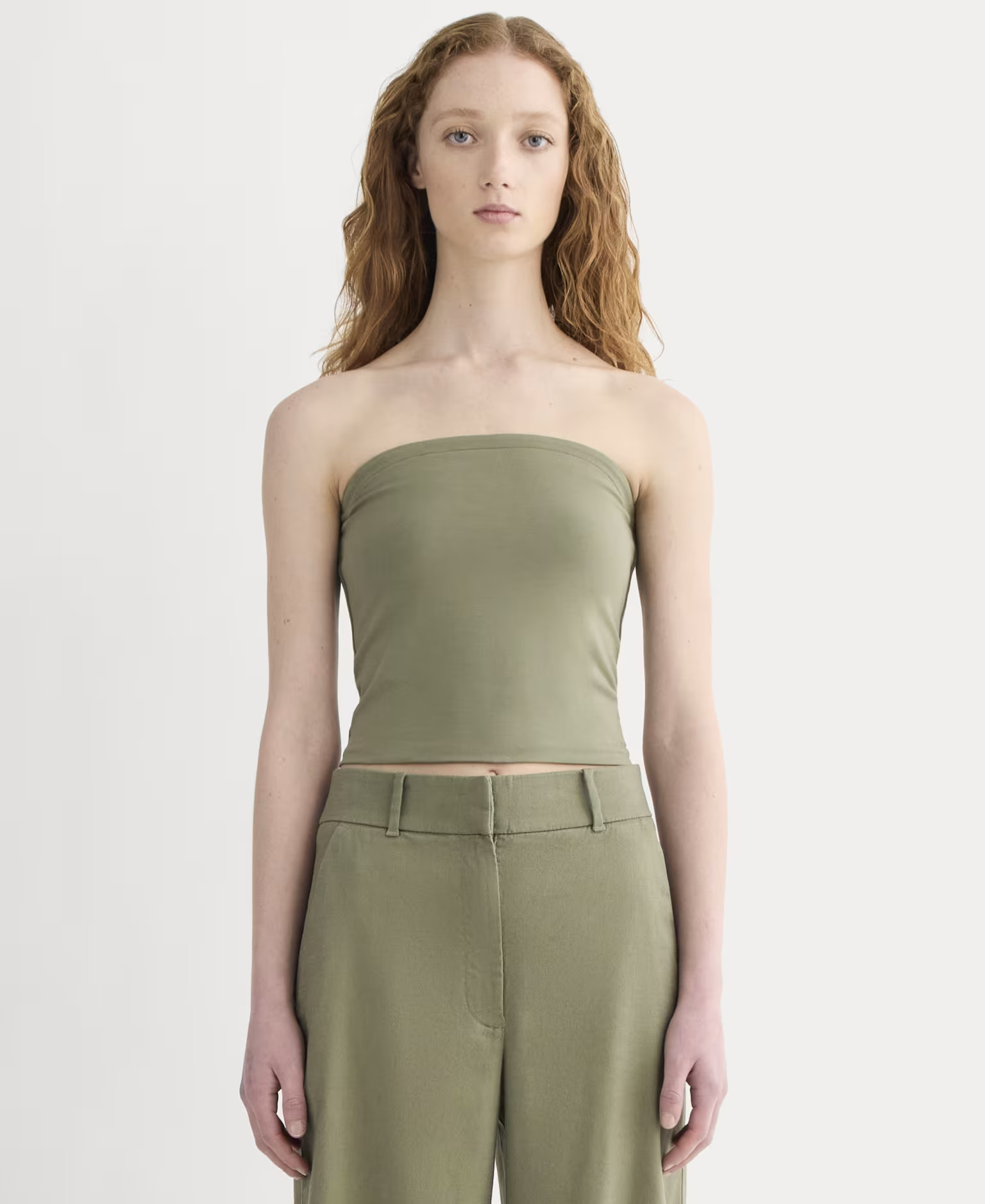 Form Tube Top by Everlane in Lichen Green, Size S | Everlane