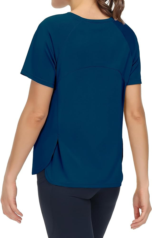 THE GYM PEOPLE Women's Short Sleeve Workout Shirts Breathable Yoga T-Shirts with Side Slits Athle... | Amazon (US)