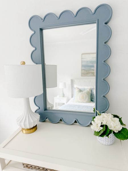 Scalloped blue mirror - classic coastal 

#LTKhome