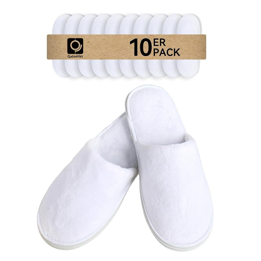 10PCS Unisex Guest Disposable Slippers, SPA Cotton Slipper, Hotel Bath Slippers Disposable, Trave... | Amazon (US)