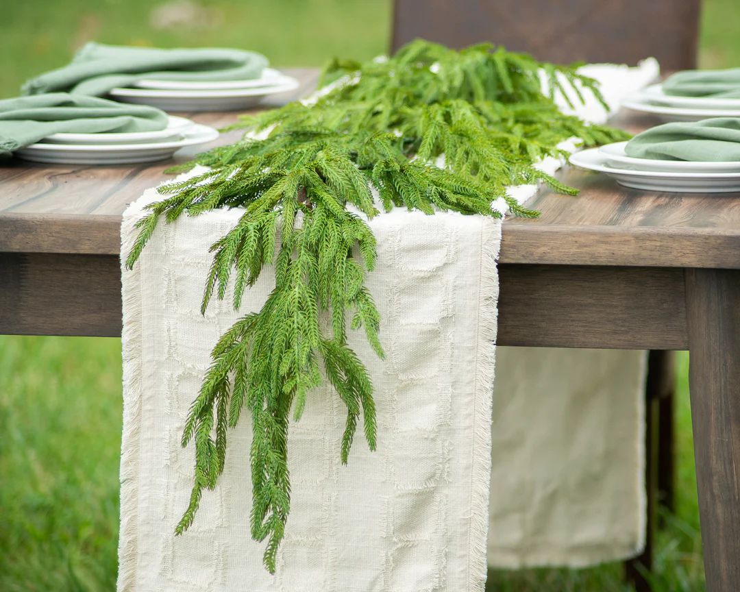 Norfolk Collection - Real Touch Norfolk Pine Christmas Holiday Front Door Garland Table Runner | Darby Creek Trading