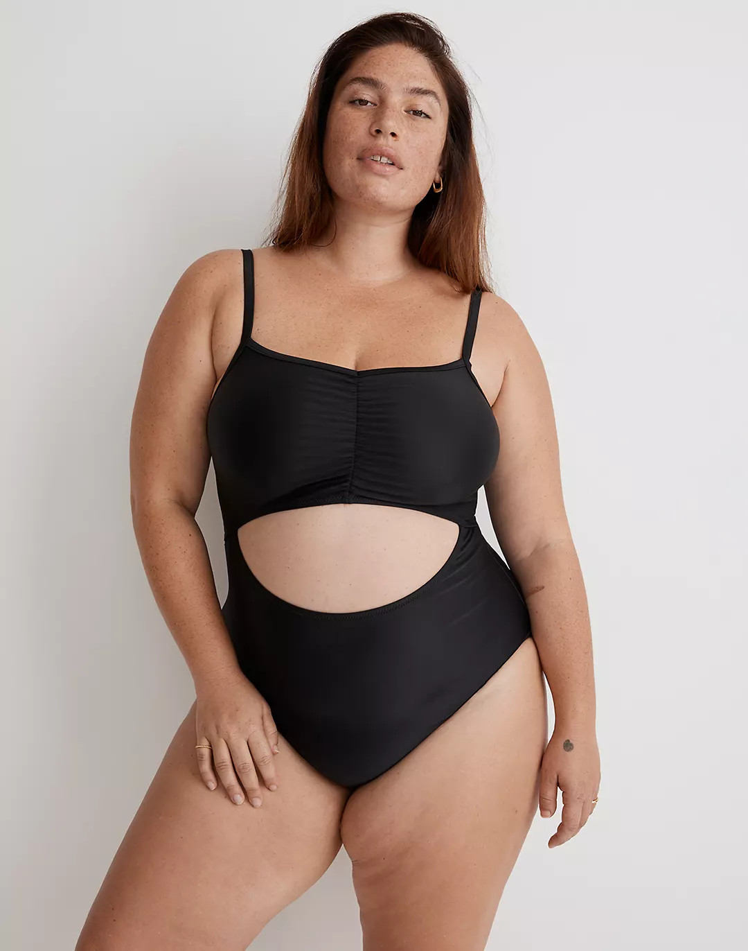 Plus Cinched Cutout One-Piece Swimsuit | Madewell