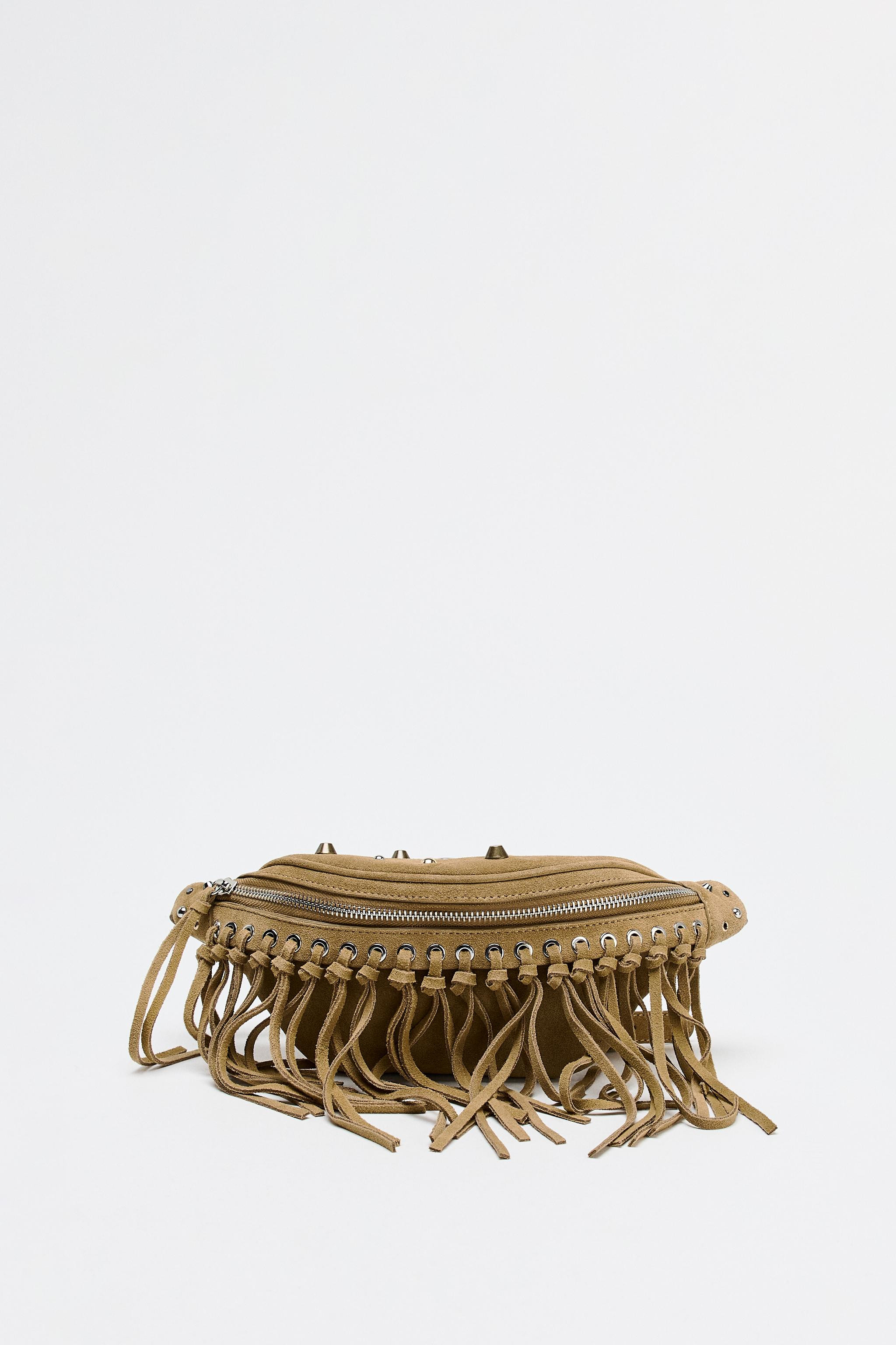 FRINGED SUEDE BELT BAG | Zara US