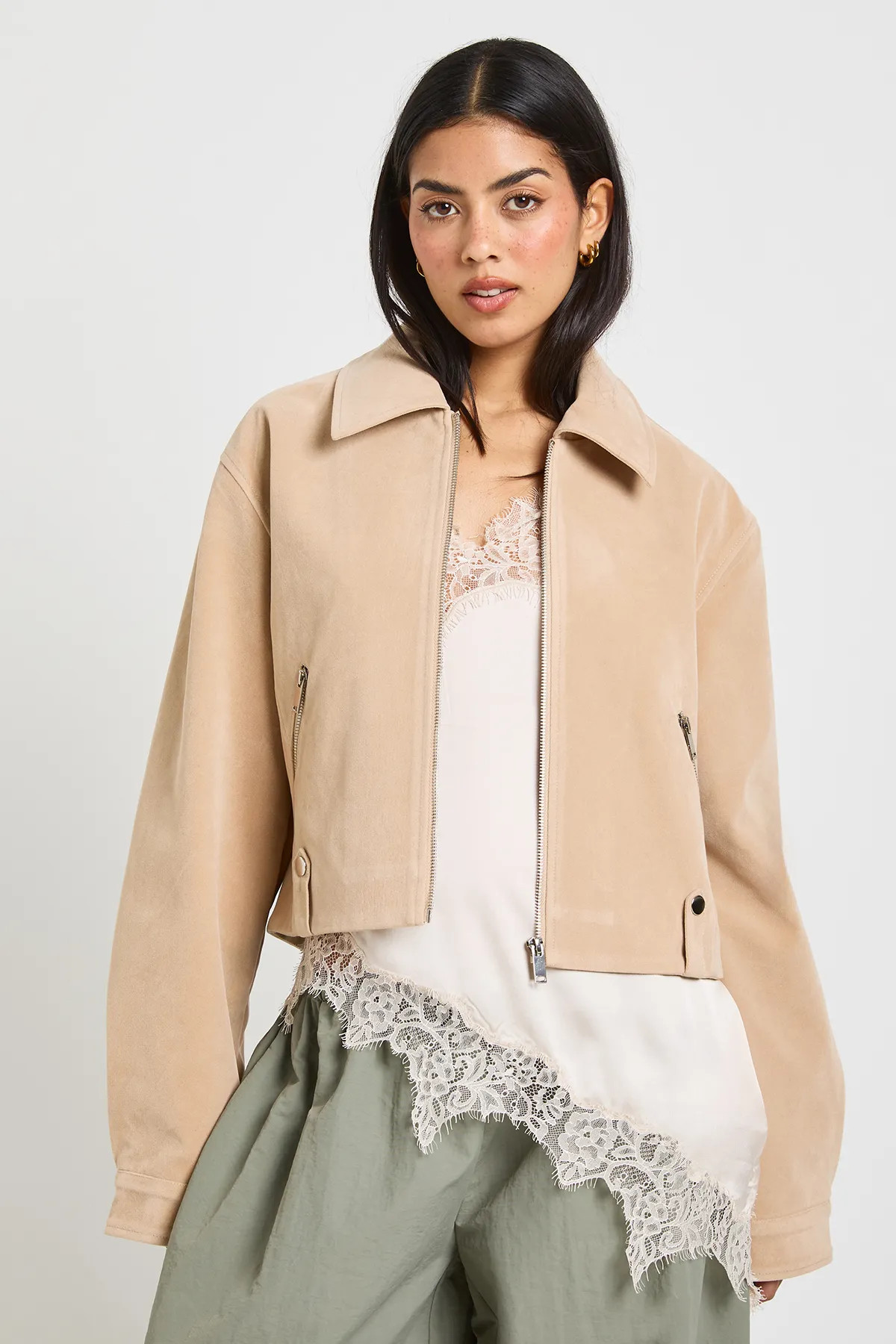 Suede Look Zip Jacket | boohoo (US & Canada)