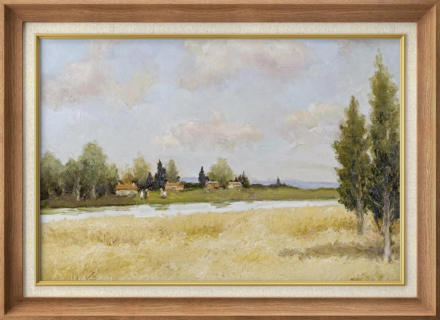 IDEA4WALL Premium Framed Wall Art Retro Countryside Farm Forest Field Nature Wilderness Illustrat... | Wayfair North America