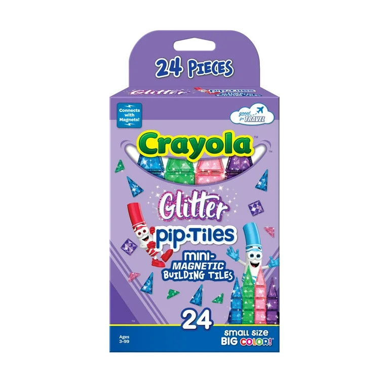 CreateOn Crayola Glitter Mini Magnetic PIP-Tiles 24-Piece Set | Walmart (US)