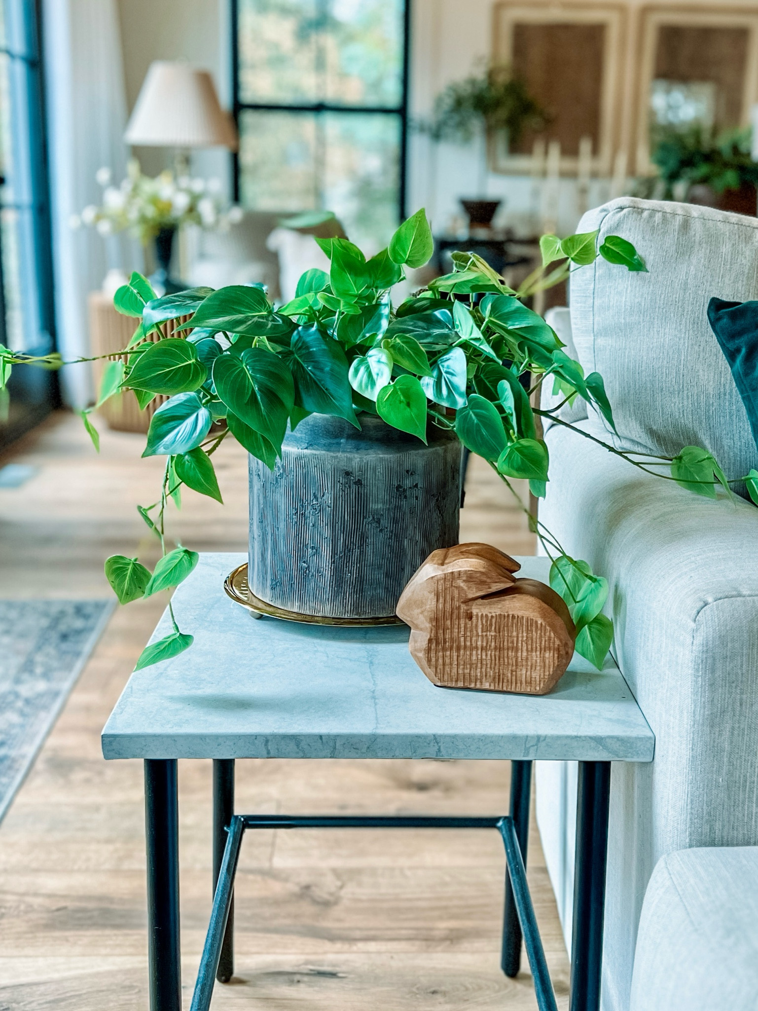 ✨ Plant Upgrade ✨

This is one of my FAVORITE greenery pieces from @target. I get asked if it’s real. It’s real fake. I’ve had mine for a couple of years and it’s still so good. However, the base it comes with is too small.  Let’s elevate the look of this plant!

To get this look you’ll need:
1. Faux greenery @target 
2. Planter @walmart (I’m obsessed, everything looks good in it! Great price, I may grab another one.. 😅)
3. Gold tray @homegoods 
4. Fun object, I chose a wooden bunny @homegoods 

These gold trays are hard to find. (Homegoods score!) If you don’t have one, use a shiny object instead of a wooden one. 

Directions:
I put a small container in the planter first to get the desired height. Next, I added the plant. Then, I added a gold tray/trivet underneath for some bling. Finally, I added a fun wooden bunny to complete this look.

How did I do? I’d say we elevated it both literally and figuratively! 🤩🪴



#target #targetfinds #targethome #homegoods #homegoodsobsessed #homegoodsfinds #walmart #walmartfinds #walmartplanter #springdecor #homeredresh #decorupgrade #affordablehomedecor 

Home decor, budget home decor, spring decor

#LTKSeasonal #LTKhome