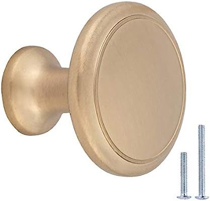 AmazonBasics Modern Top Ring Cabinet Knob, 1.16-inch Diameter, Golden Champagne, 25-pack | Amazon (US)