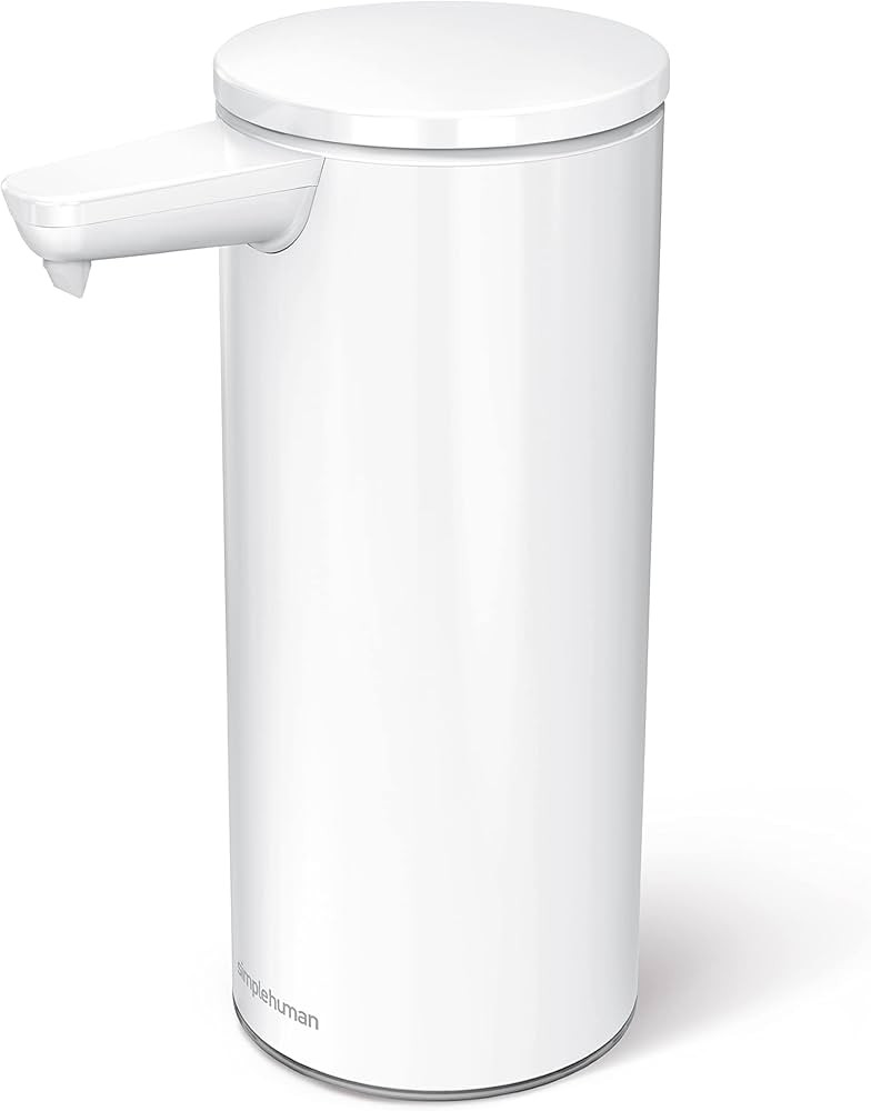 simplehuman 9 oz. Touch-Free Sensor Liquid Soap Pump Dispenser, White Stainless Steel | Amazon (US)