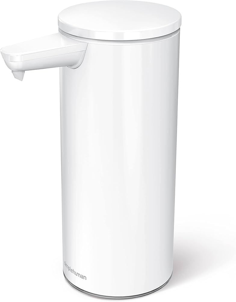 simplehuman 9 oz. Touch-Free Sensor Liquid Soap Pump Dispenser, White Stainless Steel | Amazon (US)