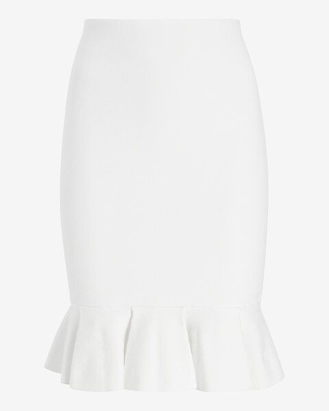 Body Contour Ruffle Hem Mini Sweater Skirt | Express