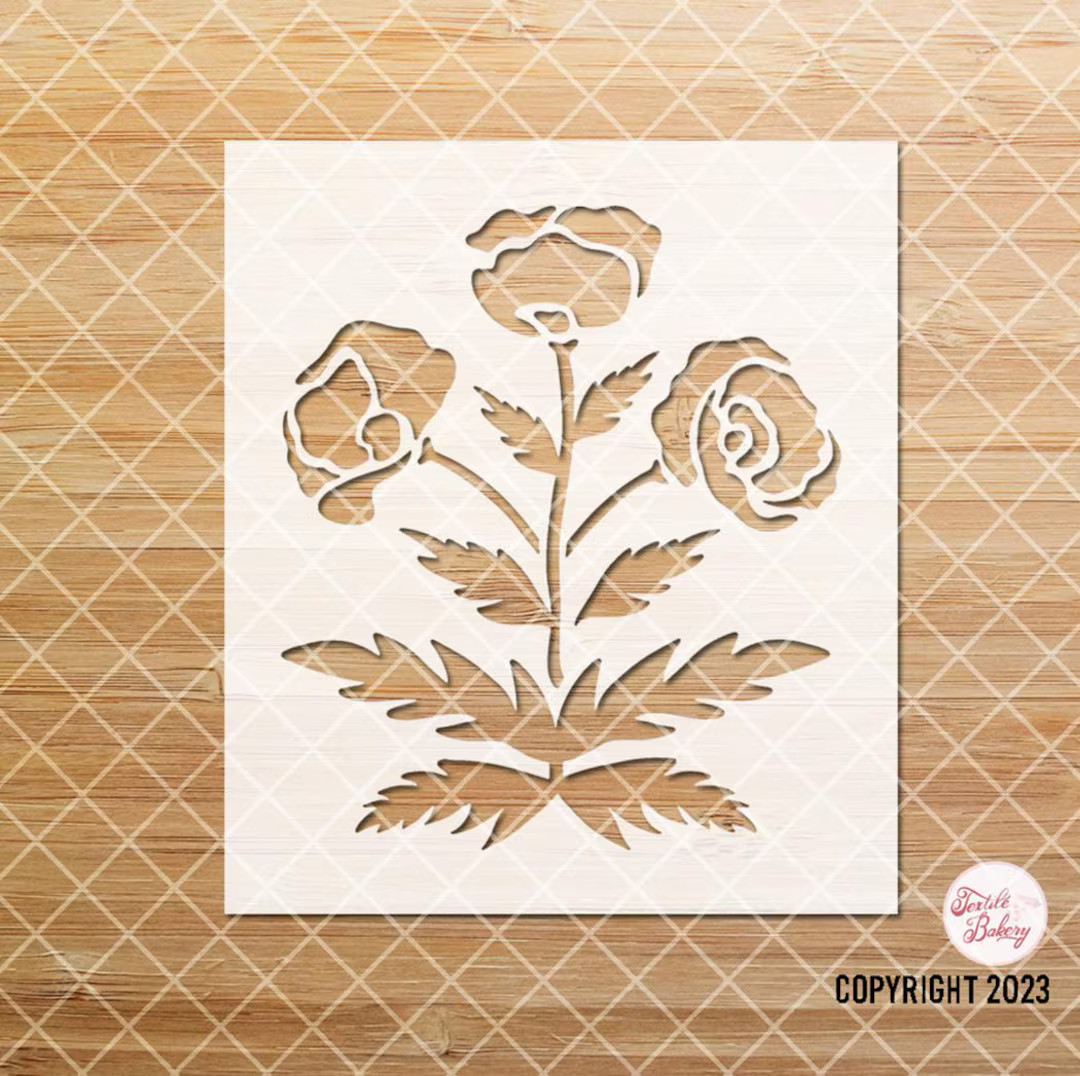 Poppy Stencil, Wildflower Stencils for Painting, Flower Stencil for Wood Signs, California Poppy ... | Etsy (US)