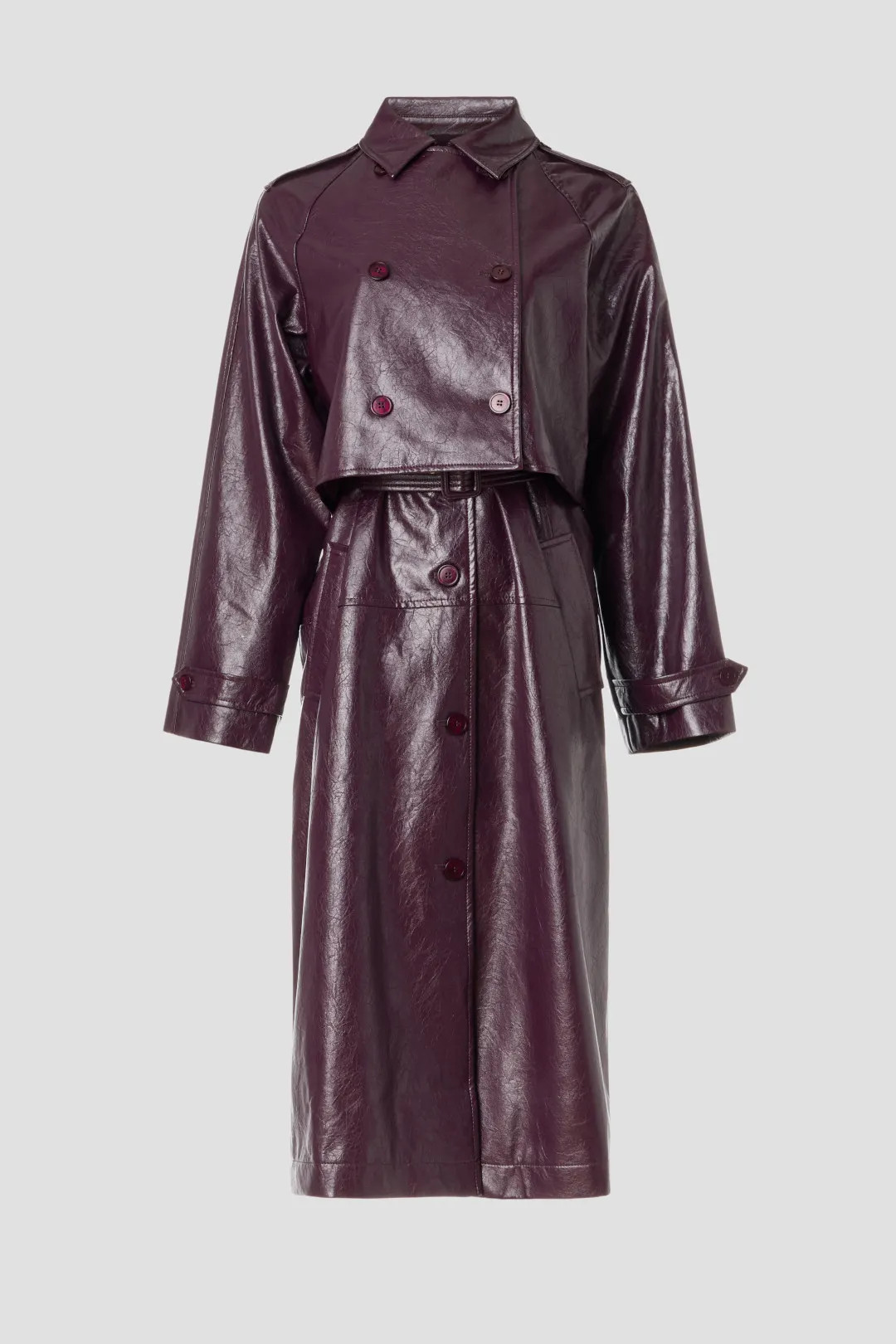 Rosetta Getty x RTR Layered Faux Leather Trench Coat | Rent the Runway