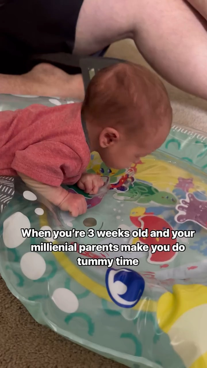 Tummy time for Charlie. He is super strong and went from 1% percentile to 8% percentile in just 4 days 🥹
My itty bitty baby isn’t so itty anymore 

#newbornlife #tummytime #tummytimeactivities #babyhumor #momhumor