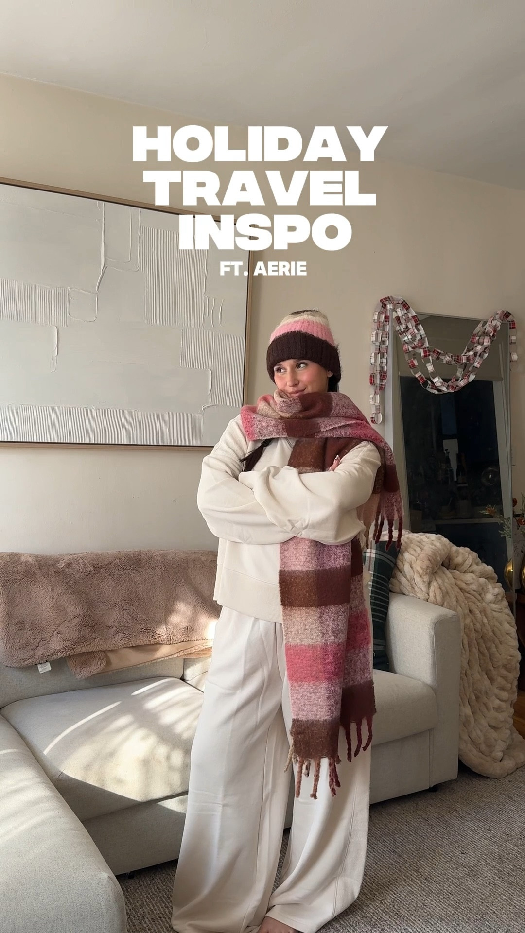 traveling in style this year @aerie ✈️🎄 Full look linked in my LTK! #AerieREAL #AeriePartner 