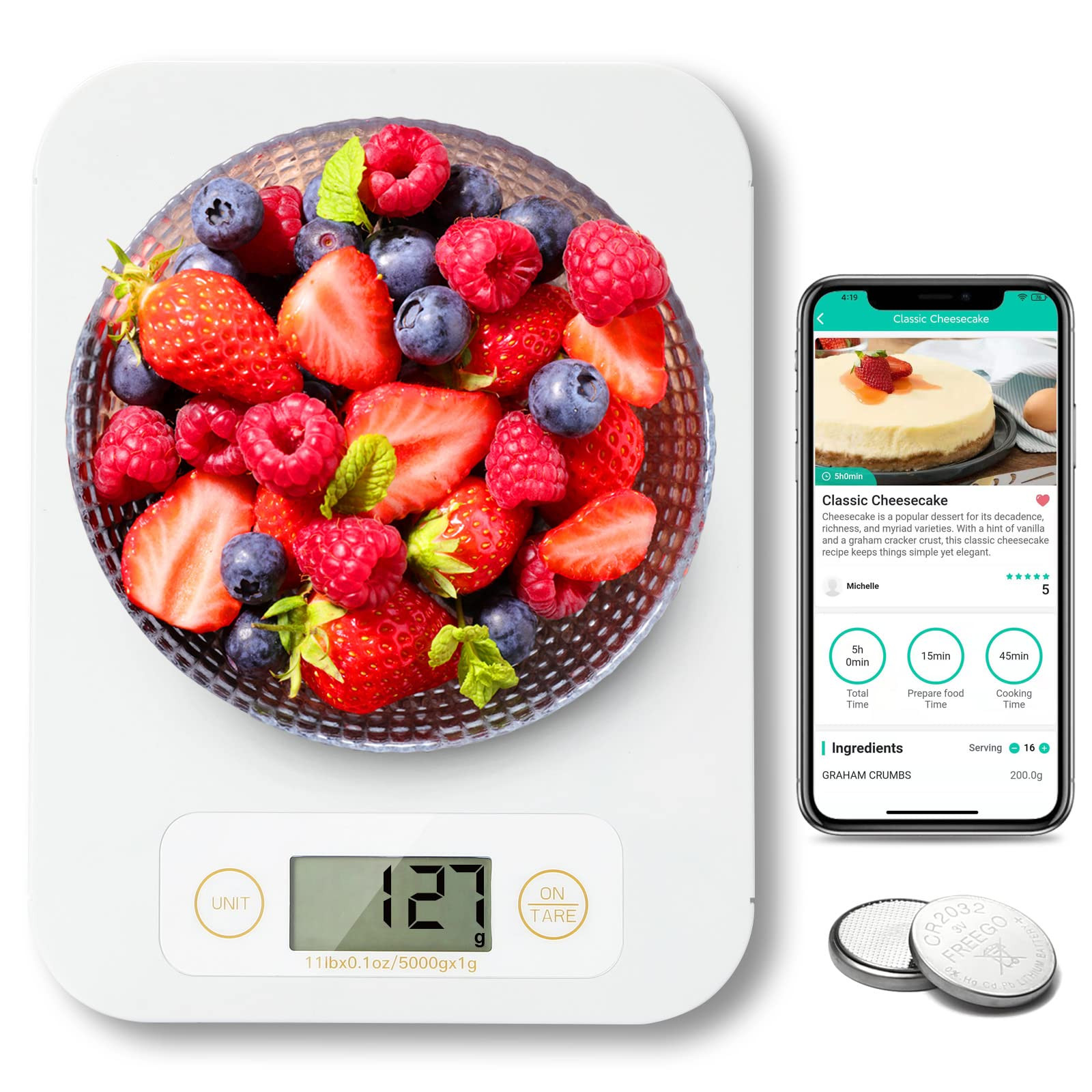 Smart Food Scale - Digital Food Scales Grams and Ounces with Nutritional Calculator, Food Scale f... | Amazon (US)