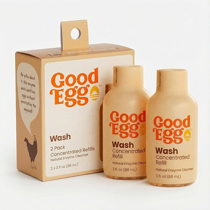 GoodEgg Organic Egg Cleaner Concentrated Refill for Farm Fresh Eggs, Food-Grade, Non-Toxic, Chick... | Amazon (US)