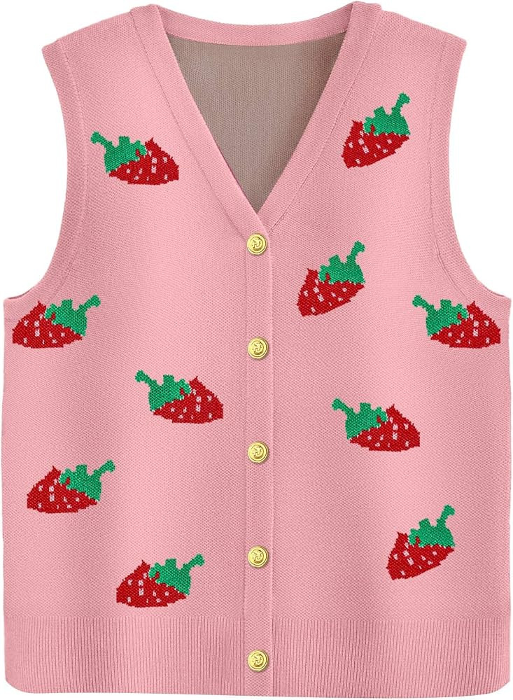 Zeagoo Womens Sweater Vest V Neck Button Down Shirts Trendy Knit Sleeveless Cardigan Top Shirt S-... | Amazon (US)