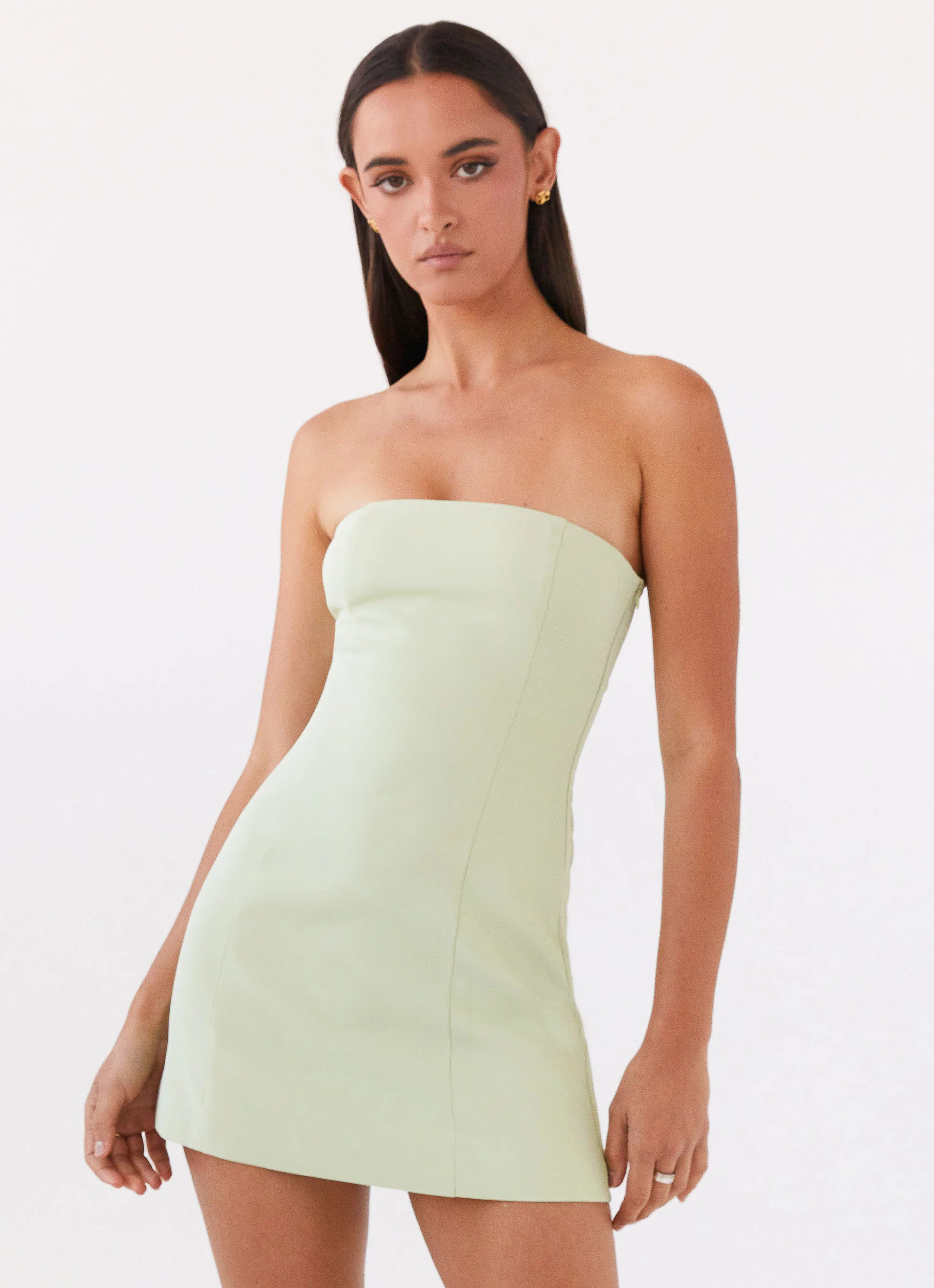 Ayanna Strapless Mini Dress - Green Zest | Peppermayo (Global)