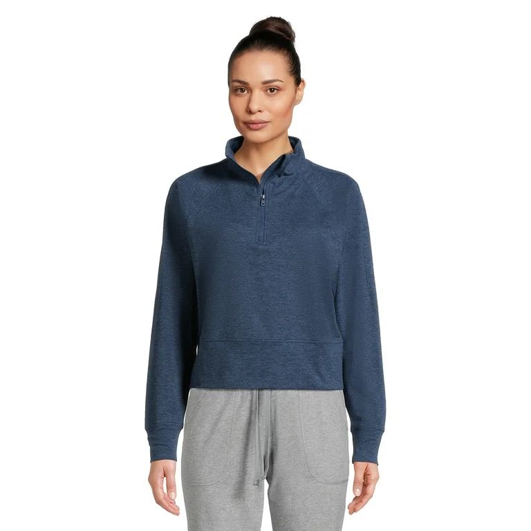Athletic Works Women’s BUTTERCORE Long Sleeve Mock Neck Quarter Zip Pullover Top, Sizes XS-XXXL | Walmart (US)