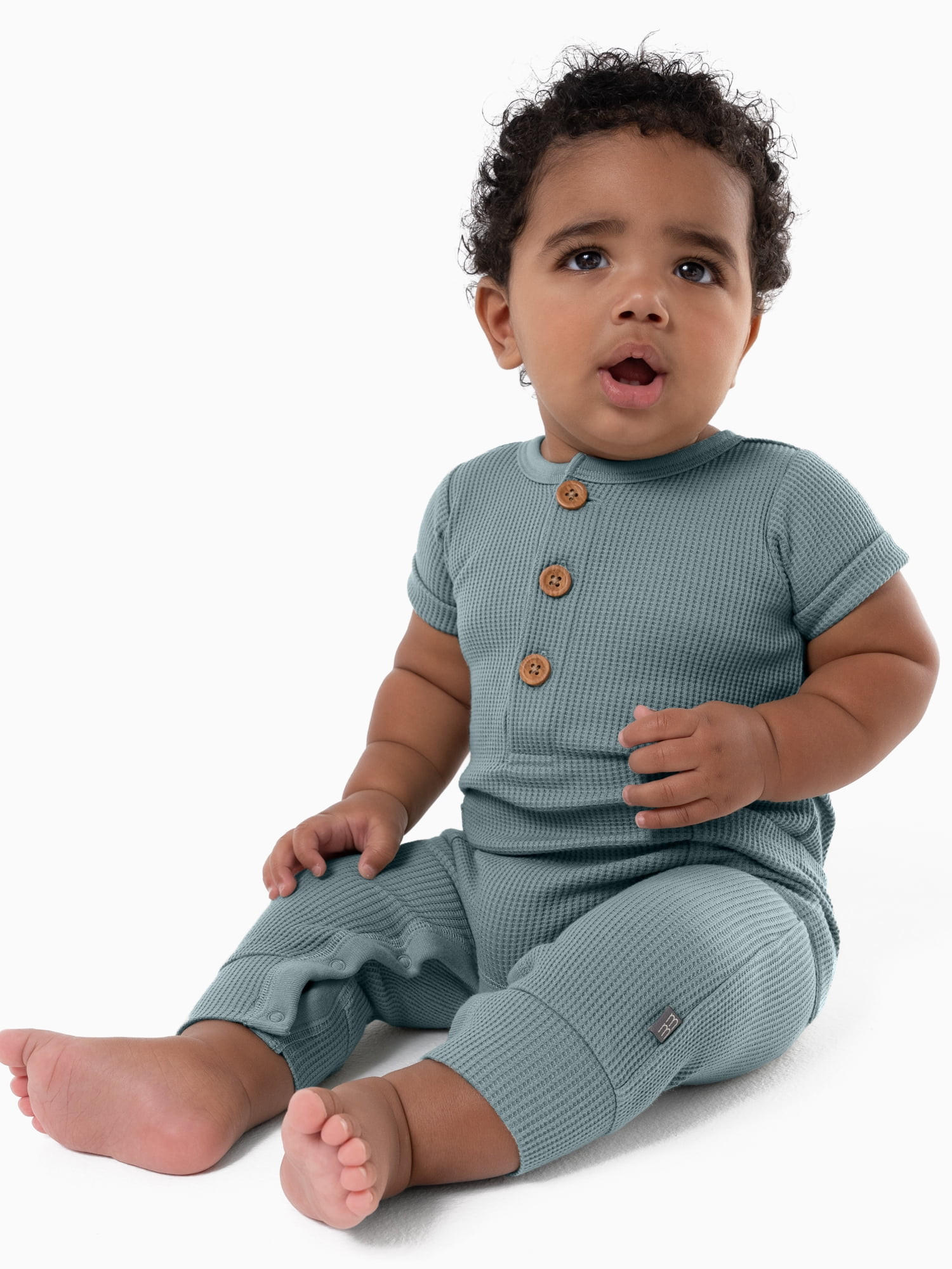Modern Moments by Gerber Baby Boy Short Sleevee and Long Leg Romper, Sizes 0/3 Months - 24 Months | Walmart (US)